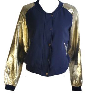 Faubourg du Temple Varsity Jacket - Navy/Gold - S